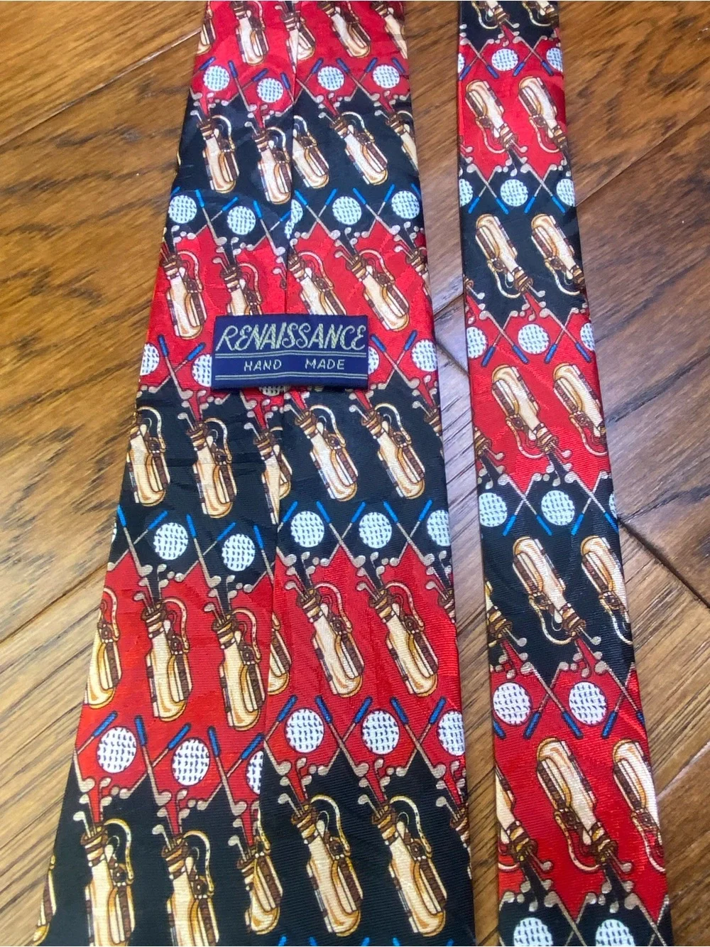Renaissance Red and Black Novelty Golf‎ Club Tie